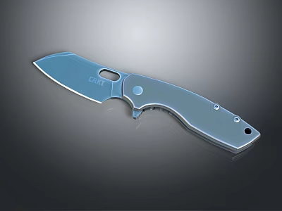 Colt Folding Knife With Stainless Steel Blade And Curved Metal Handle Design 3d model