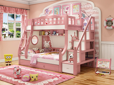 Mediterranean Bed Girls Room model