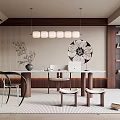Modern Home Study Desk Bookcase Ornaments Vase Book Single Chair Stool Decorative Cabinet Computer Wardrobe 3d model