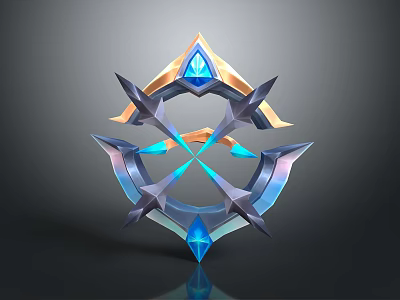 Modern Commercial Equipment Featuring Geometric Design Multicolor Glossy Spiked Structure With Gemstone Elements 3d model