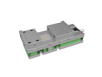 Precision Mechanical Slider Equipment With Metal Frame And Green Base Rails 3d model