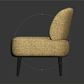 Stylish Textured Fabric Single Sofa With Beige Upholstery Button Detail And Black Legs