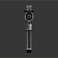 Modern Tactical Submachine Gun With Metallic Finish Green Grip And Detailed Components