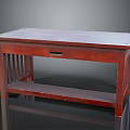 Classic Solid Wooden Table With Smooth Tabletop Single Drawer And Lower Shelf