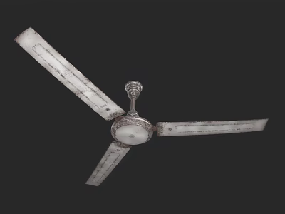 Ceiling Fan With White Blades And Decorative Center For Home Cooling 3d model