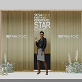 2024 Meeting Star Camp Photo Spot With Golden Frame Backdrop And Meto6 Logo