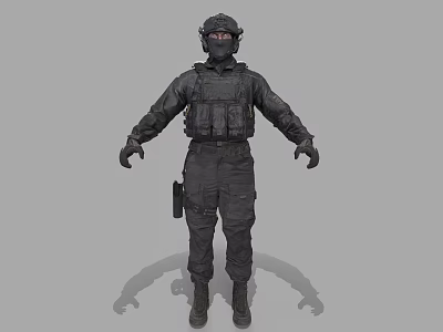 Special Men Military Troops Soldiers Armed Soldiers Special Police Characters Armed Police Male Characters 3d model