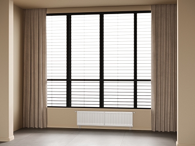 Modern Curtain Window 3d model