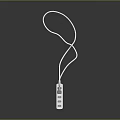 White Computer Power Strip With Multiple Outlets Red Switch And Cable