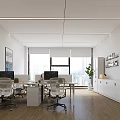 Modern Public Office Desk and Chair Printer 3d model