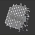 Gray Architectural Model With Intricate Doorway And Decorative Stone Details