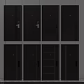 Gray Modern Security Doors With Various Panel Designs And Door Handles 3d model