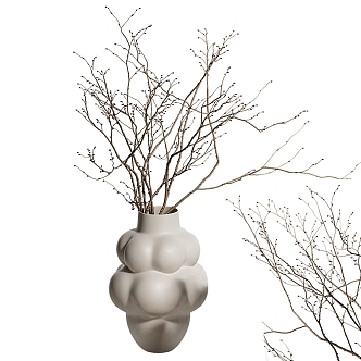 Modern Floral Ornaments Dried Vase Plant 3d model