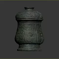 Ancient Bronze Vessel With Ornate Lid And Intricate Decorative Patterns 3d model