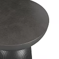 Black Modern Style Side Table With Round Top And Ribbed Base 3d model