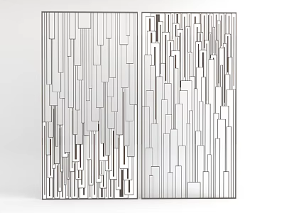 Modern Interior Decorative Room Dividers With Geometric Lines And Pattern Design 3d model