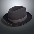 Classic Dark Gray Fedora Hat With Satin Ribbon Band And Smooth Felt Texture