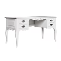 White Dressing Table With Carved Details Curved Legs And Multiple Drawers 3d model