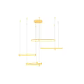 Modern Golden Brass Ceiling Light With Hanging Circular Ring Design And Layered Structure 3d model