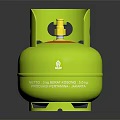 Green Portable LPG Gas Cylinder With Secure Handle For Home Cooking Use