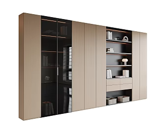 Italian Modern Decorative Cabinet Study Bookcase Living Room Decorative Cabinet Open Bookcase Office Bookcase Customized Bookcase Multifunctional Decorative Cabinet Glass Decorative Cabinet Books 3d model