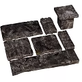Natural Dark Stone Stepping Stones For Garden Path And Landscape Design