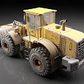 Yellow Wheel Loader With Large Front Bucket And Heavy Duty Tires For Construction Work