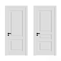 White Hinged Doors With Various Panel Designs For Home Interior Decoration 3d model