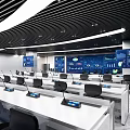Modern Control Room Command Center 3d model