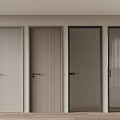Modern Hinged Doors with Various Colors Wooden Finish and Glass Panel Design Styles