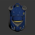 Blue And Silver Futuristic Sci Fi Weapon With Yellow Emblem Design Elements 3d model