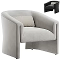 Modern Accent Chair Dark Gray Velvet Upholstery With Light Beige Cushion Contemporary Armrest Design