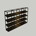 Modern Open Wine Cabinet With Multiple Shelves And Black Frame Design