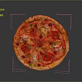 Freshly Baked Pizza With Tomato Sauce Mozzarella Olives And Basil Toppings