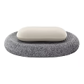 White Oval Soap On Gray Textured Mat For Bathroom Daily Use