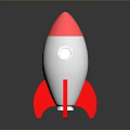 Silver And Pink Rocket Model With Red Fins Shiny Surface For Space Exploration