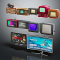Vintage and Modern Televisions Collection from Different Eras Various Styles 3d model
