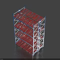 Multi Tier Metal Display Rack With Storage Shelves For Retail Storage Solutions