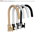 Modern Kitchen Faucets in Gold Silver and Black Finishes with Sleek Design