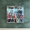 Modern abstract painting simple gray living room abstract decorative painting 3d model