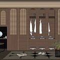 French Middle Style Wardrobe 3d model