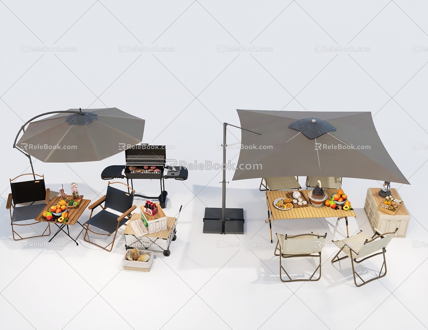 Camping Tent Outdoor Table and Chair Combination Folding Table and Chair Beverage Food Barbecue model