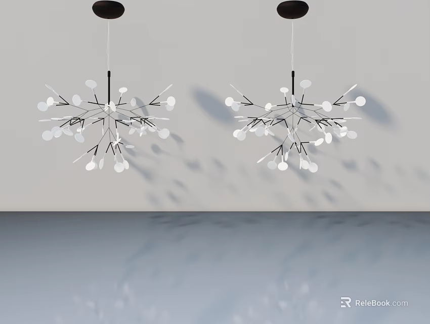 Modern Swing Door Design With White Chandelier And Smooth Surface 3d model