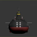 Military Submarine Weapon System With Gray Hull Red Bottom And Periscope