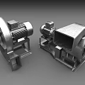 Industrial Blower Equipment With Motor Driven Metal Housing And Stable Base Frame