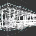 Blue City Bus Number 3417 Modern Urban Public Transport Exterior View