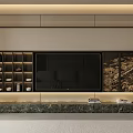 Minimalist Modern TV Wall Unit With LED Lighting Storage Shelves And Decorative Items