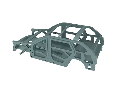 Detailed Car Frame Structure With Metal Chassis And Reinforced Components 3d model