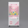 Pink Claw Machine with Yellow Stuffed Toys Transparent Front and Playful Design