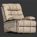 Light Pink Single Sofa With Square Stitched Design And Plush Armrests 3d model
